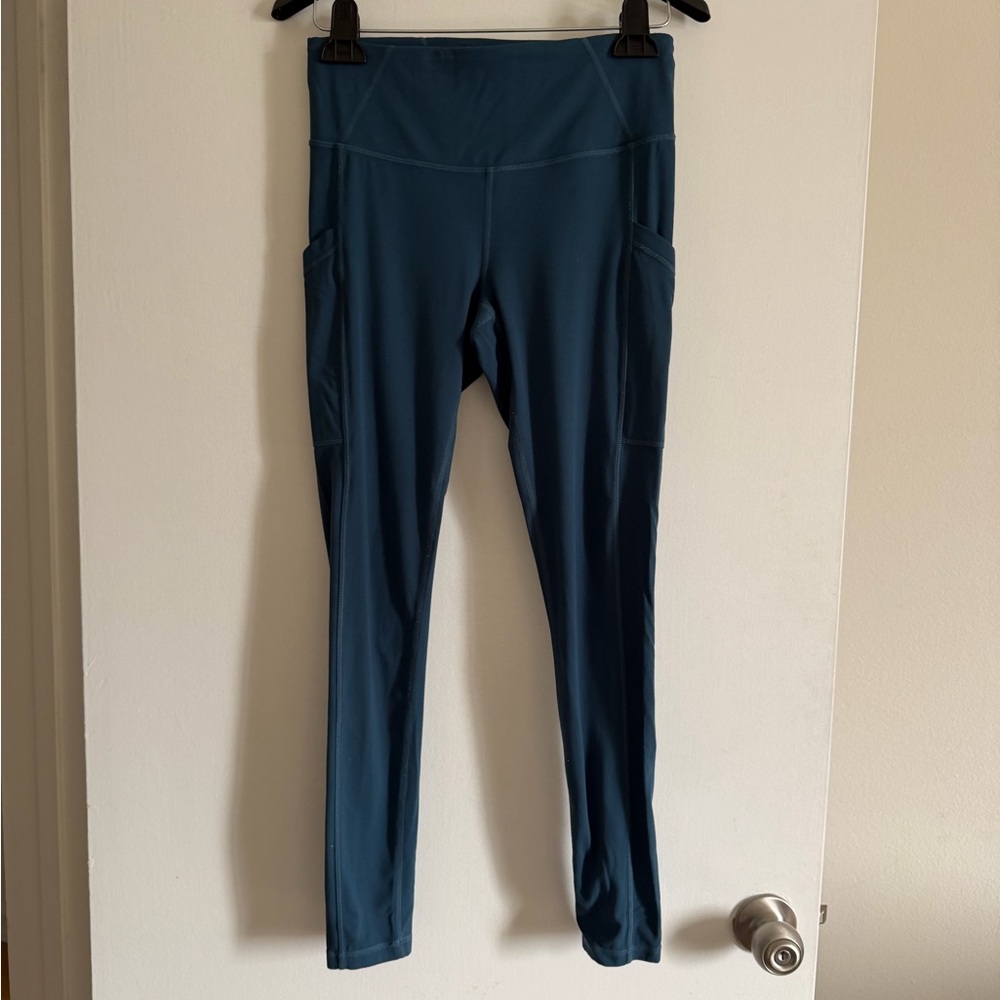 Prana Teal Electa Full Length Side Pocket Leggings size Small EUC - Picture 3 of 7